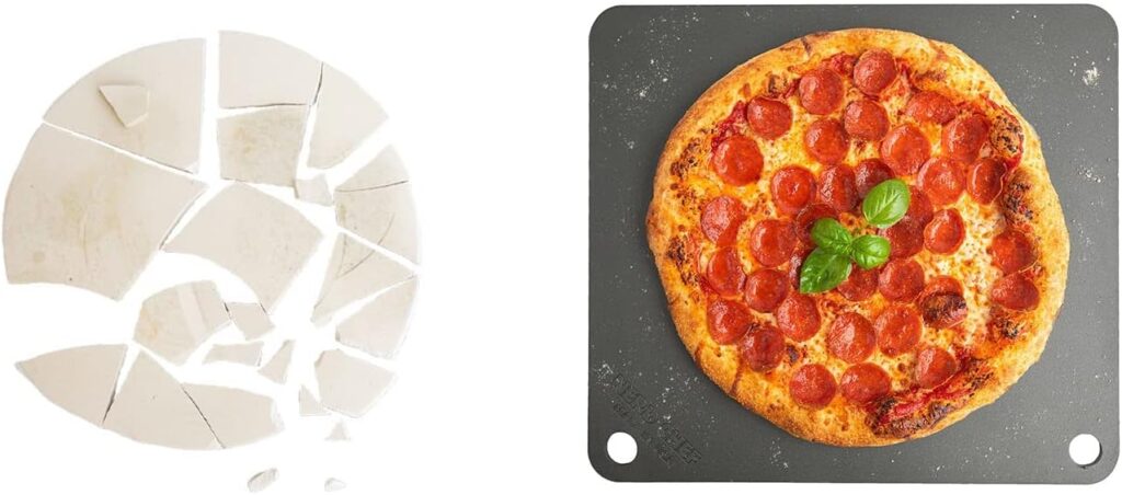 NerdChef Steel Stone - High Performance Pizza Baking | Made in USA (14.5 x 16 x 1/4) - (.25 Thick - Standard)