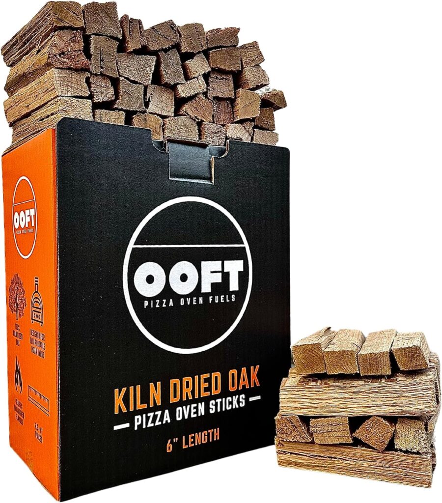 OOFT 6 Inch Mini Pizza Oven Wood - 100% Kiln Dried Oak - Perfect for Ooni Karu, Solo Stove Pi and Other Mini Pizza Ovens - 12-13lb Box - Hardwood Pizza Oven Kindling Logs - High Heat  Slow Burn