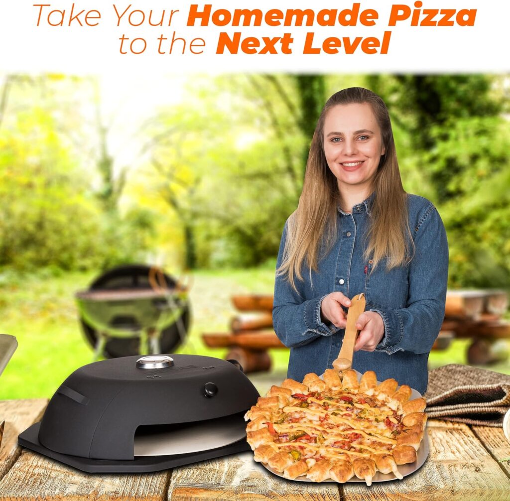 Geras Pizza Oven Outdoor for Grill - Grill Top Pizza Oven For Outside - Pizza Stone, Pizza Peel Kit - Small Portable Home Backyard BBQ Pizzas Maker Charcoal Grill, Pellet, Propane Gas and Wood Fire